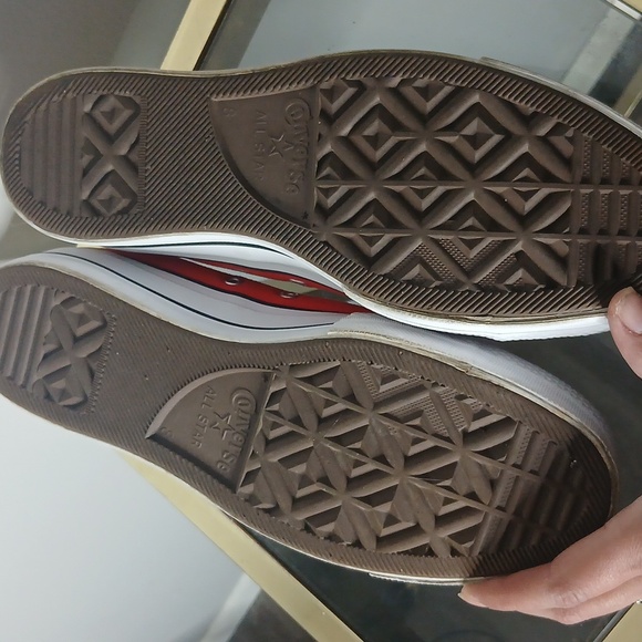 Converse Red Chuck Taylor All Star Low Sneakers Ox Size 10 - Picture 7 of 16